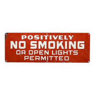 Positively No Smoking Sign For Sale