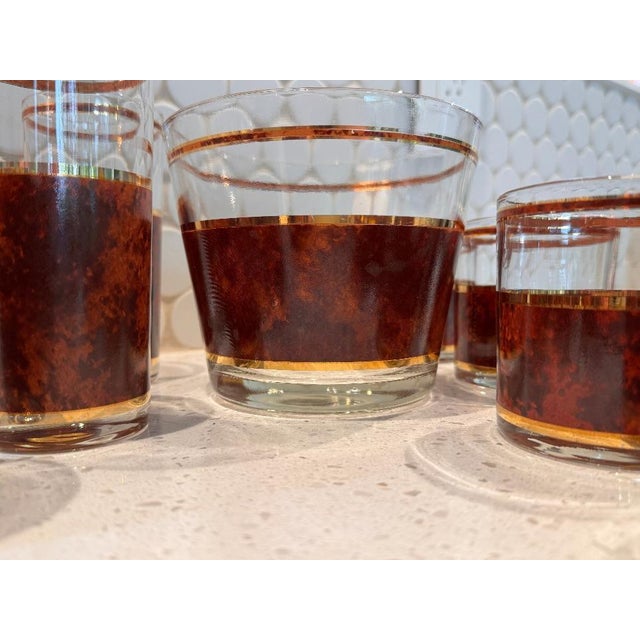 Coffee 1960s Vintage Culver Tortoiseshell 22k Gold Cocktail Service, 14 Pieces For Sale - Image 8 of 11