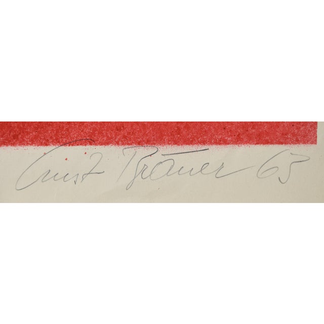 Postmodern Ernst Bräuer, Three Horses Against Red, 1963, Monotype Paint For Sale - Image 3 of 12