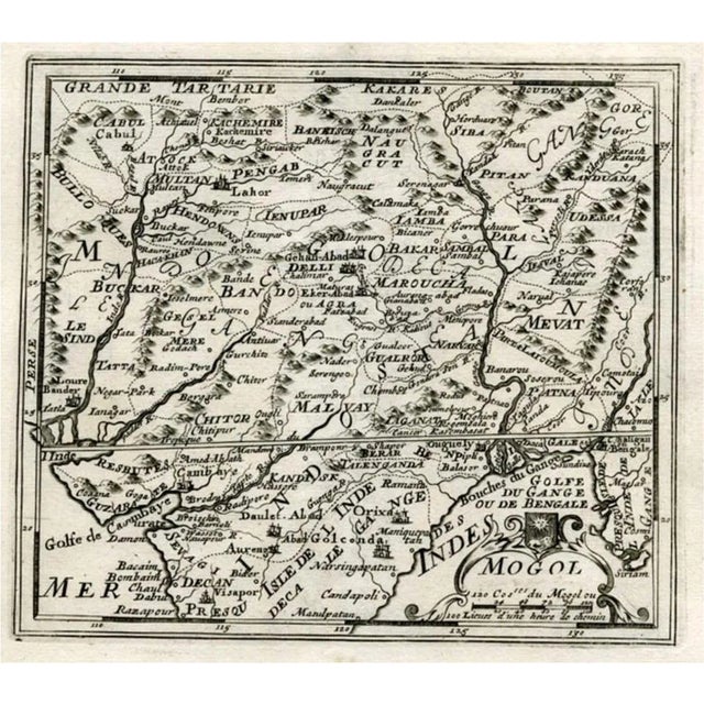 Map of Northern India and Pakistan Mogol, 1758 For Sale