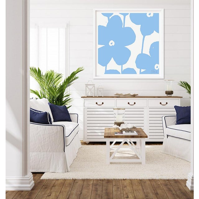 "Fabulous Flowers" by Liz Roache (Summer Blue no. 2) Liz created this piece to show the power of two colors. The blue hue...