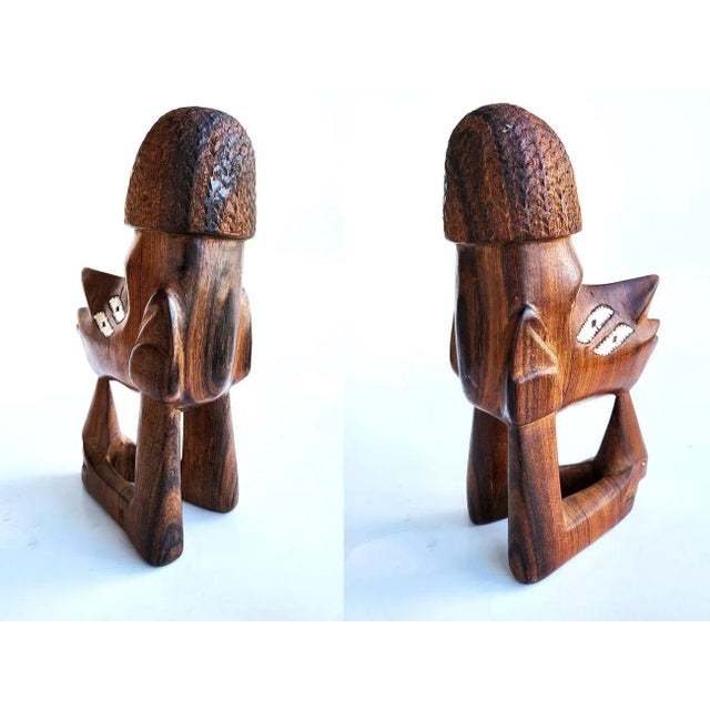1960s 1960s Hand Carved Teak Canoe Ornament Figurine For Sale - Image 5 of 10