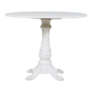 Mid 20th Century Cast Aluminum Round Patio Table For Sale