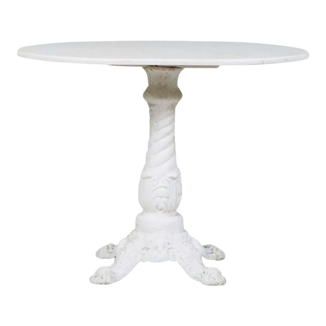 Mid 20th Century Cast Aluminum Round Patio Table For Sale
