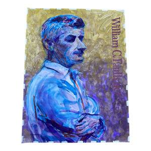 Contemporary Original Ej Hartmann Abstract Expressionist Portrait Painting William Faulkner