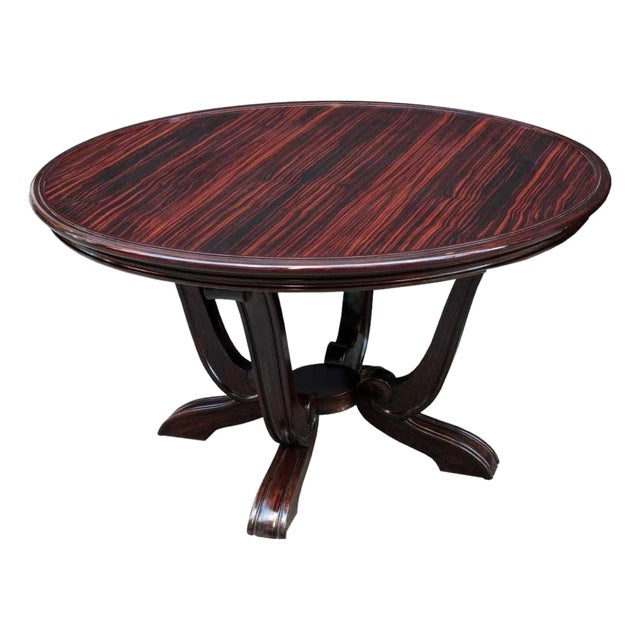 1930s French Art Deco Round Coffee Cocktail Table For Sale