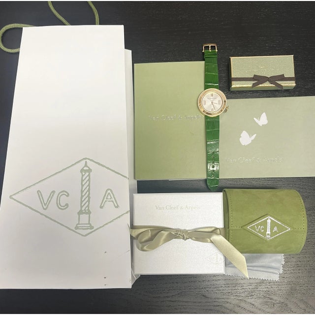 Van Cleef & Arpels Diamond 18k Gold Charms Watch For Sale - Image 10 of 12