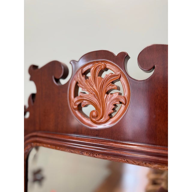 Wood Late 19th Century Chippendale Style Mahogany Vanity Mirror With Drawers & Hidden Drawers/Jewelry Box For Sale - Image 7 of 11