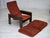 Danish Armchair in Orange-Red Velour and Dark Oak Wood, 1970s For Sale - Image 9 of 17