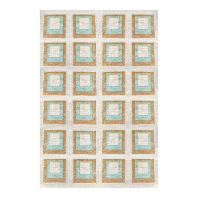 Color Study Handwoven Wool Flatweave SAMPLE Rug - Silver Lake For Sale