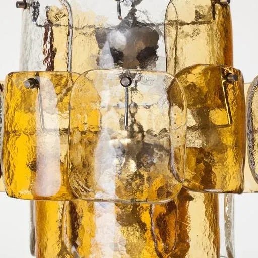 1970s Mazzega Four Tier Glass Petal Chandelier For Sale - Image 5 of 6