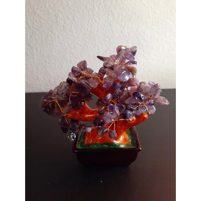 This is a Feng Shui Amethyst Crystal 5" Bonsai Tree. Procured at an auction