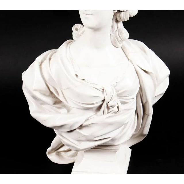 Vintage Bust of Marie Antoinette, Late 20th Century, Sculpted Composite Marble For Sale - Image 6 of 12