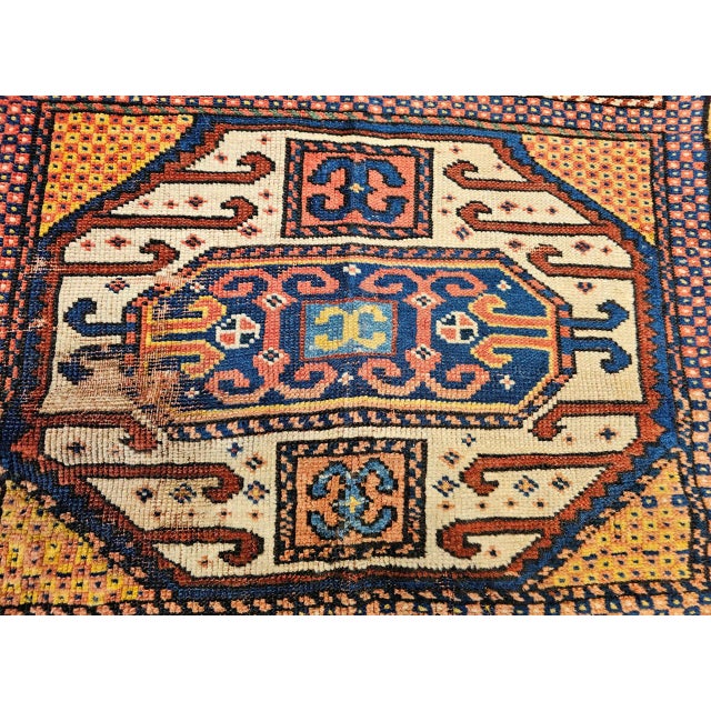 Antique Karachov Kazak Area Rug, Hand-Knotted Wool, Caucasus, 1800s, 4' x 7' For Sale - Image 12 of 16