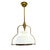1950 French Mid-Century Brass & Opaline Glass Pendant Light For Sale - Image 4 of 7