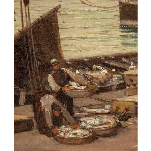 Illegibly Signed Sailing Boats Scene Oil, 19th Century For Sale In New York - Image 6 of 8