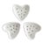 Vintage French White Ironstone Heart Dishes Cheese Molds - Set of 3 For Sale