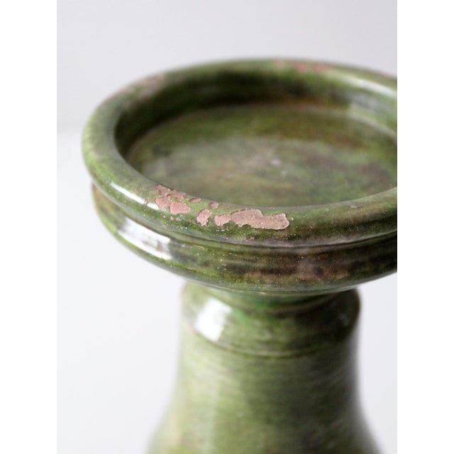 Vintage Studio Pottery Candle Pedestal For Sale - Image 6 of 11