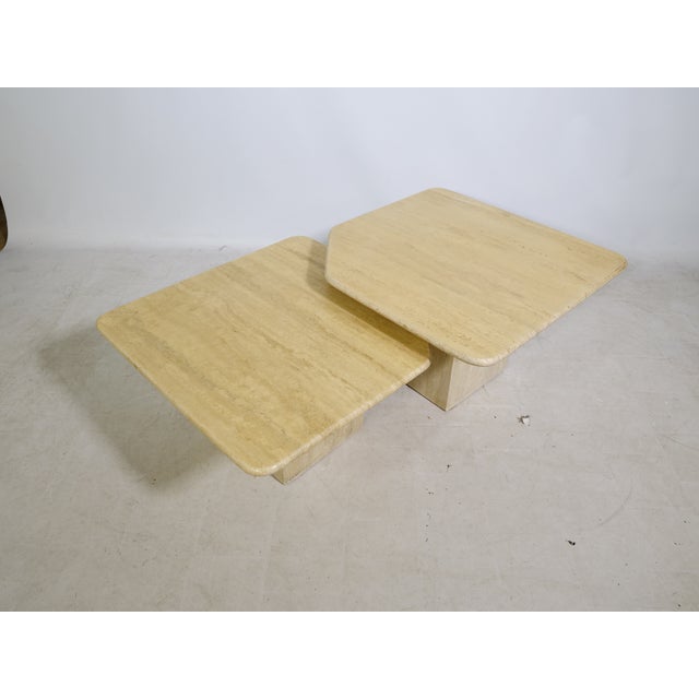Mid-Century Travertine Nesting Tables, 1970s, Set of 2 For Sale - Image 4 of 12