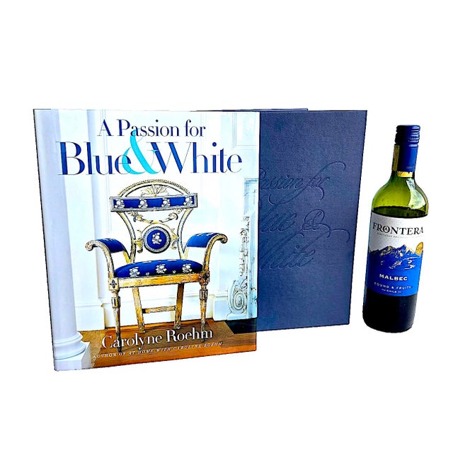 "A Passion for Blue and White", by Carolyne Roehm, 2008 Potter Style, First Edition Hardcover, dust jacket, embossed blue...