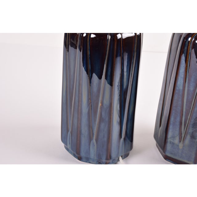 Textile Tall Danish Table Lamps attributed to Einar Johansen for Søholm, 1960s, Set of 2 For Sale - Image 7 of 15