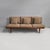 Denmark mid-century modern beige fabric and wood sofa Minerva by Peter Hvidt for France & Daverkosen, 1960s Minerva three-...