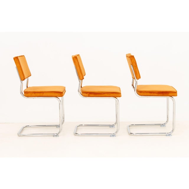 Knoll Style Velvet Upholstered Chairs, 6 For Sale - Image 10 of 11
