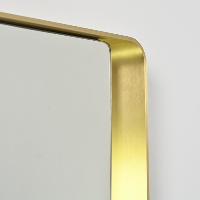 1970s Rectangular Gilt Metal Mirror, 1970s For Sale - Image 5 of 11