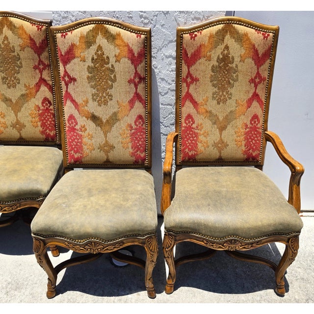 Century Furniture French Dining Chairs Leather Seats Set of 8 For Sale - Image 9 of 17
