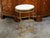 Gold Italian Midcentury Gilt Metal Table with Marble Top and In-Curving Stretchers For Sale - Image 8 of 10