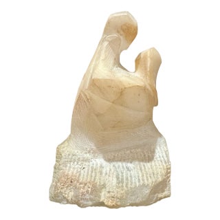 1960s Larry Mohr Carved Alabaster Sculpture Signed From Artist Estate For Sale