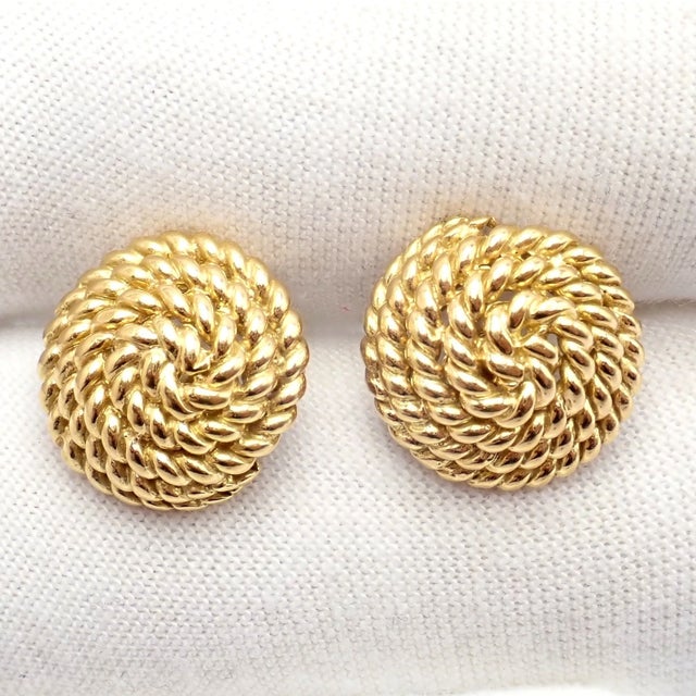 Gold Tiffany & Co. Yellow Gold Rope Coil Vintage Earrings, A Pair For Sale - Image 8 of 10