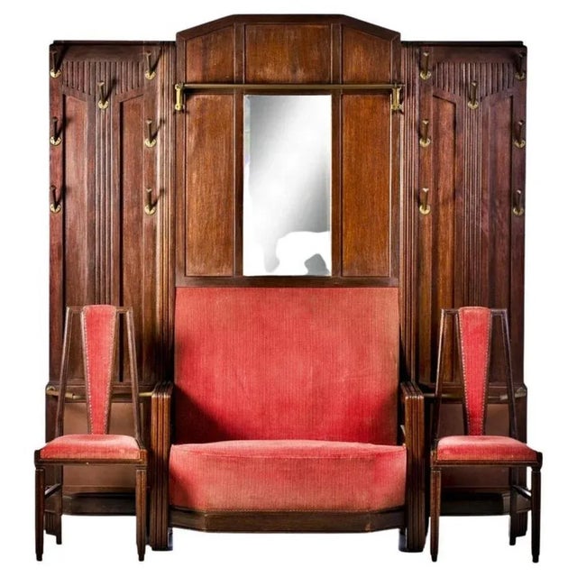 Art Deco Cloakroom Sofa in Mahogany For Sale - Image 5 of 6