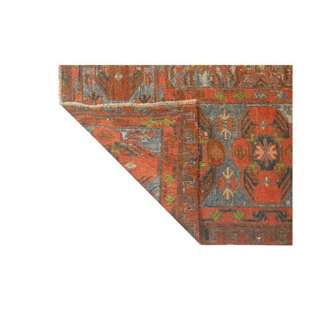 1900 - 1909 Antique Worn Decorative Sumaq Kilim Rug - 7`1" X 12`0" For Sale - Image 5 of 6
