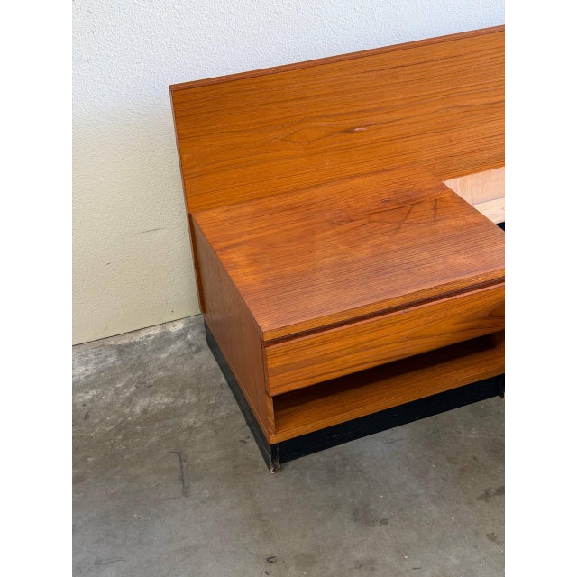 Vintage Westnofa Norwegian Teak Queen Platform Bed With Nightstands For Sale In Los Angeles - Image 6 of 10