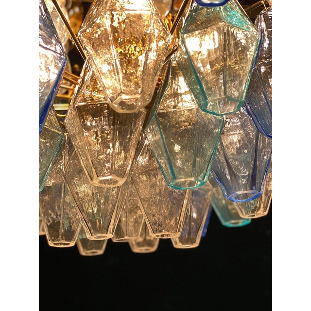 Sapphire Color Poliedri Murano Glass Ceiling Light or Chandelier For Sale - Image 18 of 18