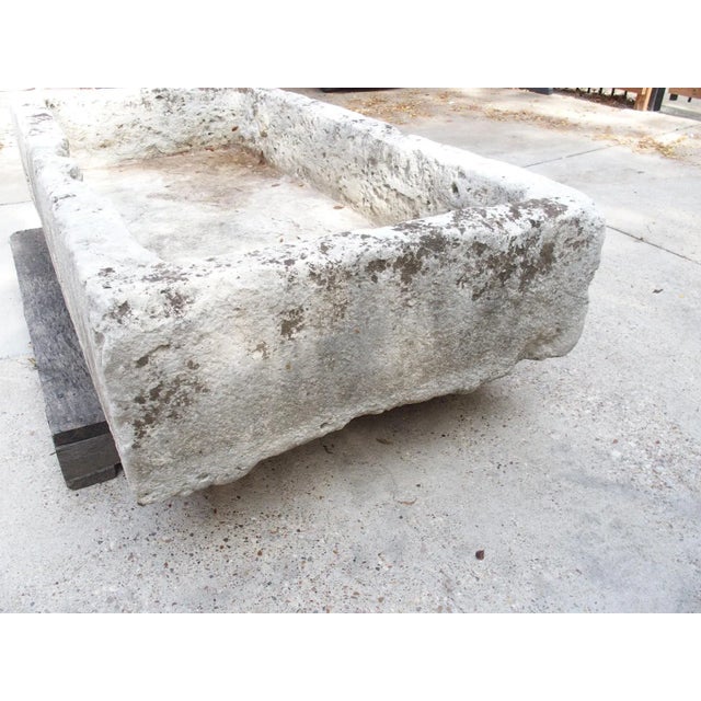 18th Century A Wide 18th Century Carved Limestone Trough From the South of France For Sale - Image 5 of 18