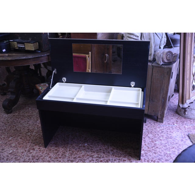 Postmodern Black Wood Dressing Table For Sale - Image 3 of 9