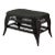 French Small Wicker Woven Coffee Table in Black With Lower Rattan Shelf, C. 1970 For Sale