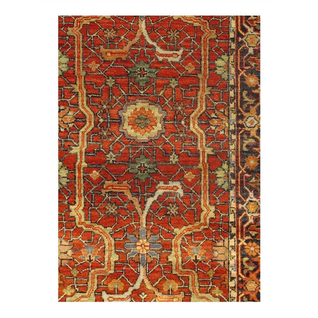 Serapi design rug. Handmade Hand-knotted in fine lambswool. Lamb's Wool on a Cotton Foundation Vegetable Dyed Hand-Spun...