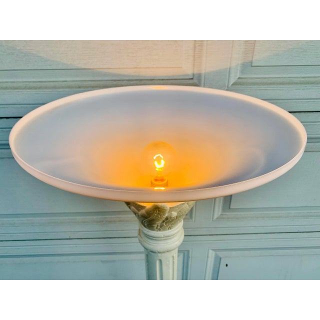 Torchiere Plaster Floor Lamp For Sale In Los Angeles - Image 6 of 8