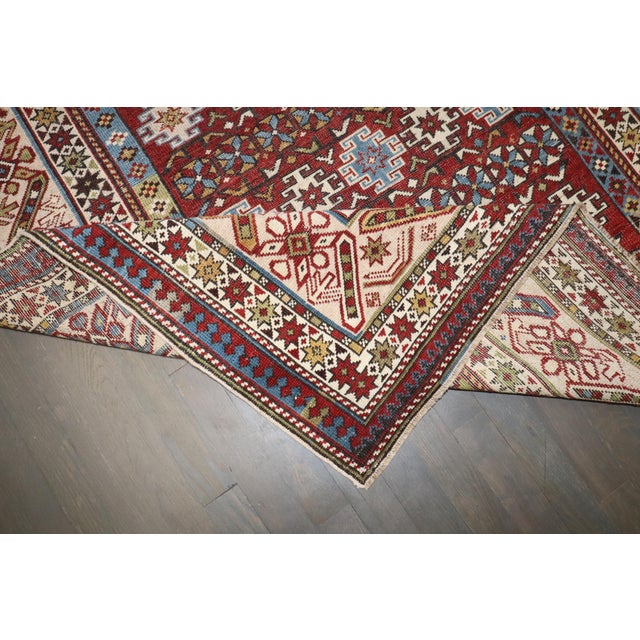 Late 19th Century 19th Century Antique Zabihi Collection Caucasian Chi Chi Kuba Rug - 4'10" x 8'6" For Sale - Image 5 of 9