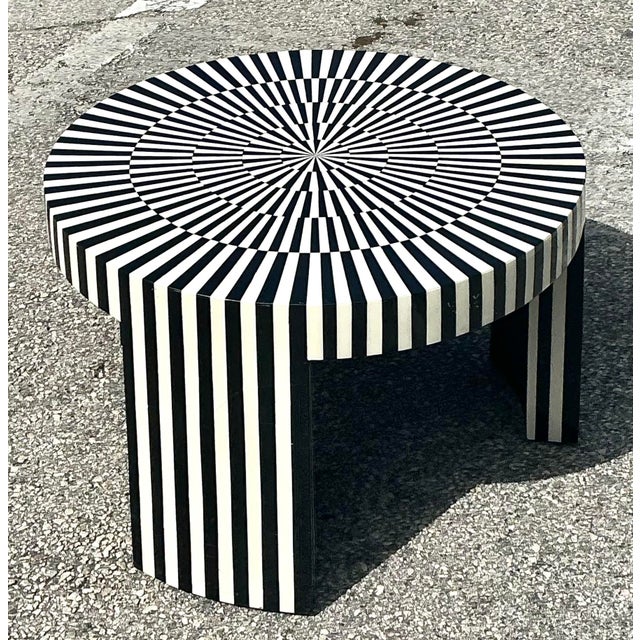 Mid-Century Modern Vintage Bone Inlay Coffee Table For Sale - Image 3 of 12
