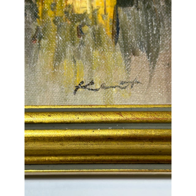 1950s Paris Street Scene Oil Paintings – Signed Mid Century Impressionist Cityscape Pair For Sale - Image 11 of 12