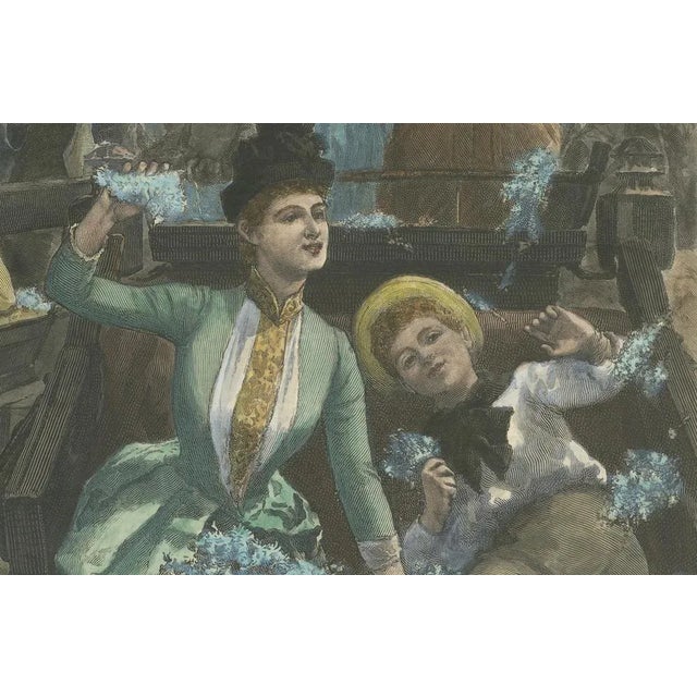 This colorful engraving titled *The Battle of Flowers at Cannes* was published in the *Illustrated London News* on March...