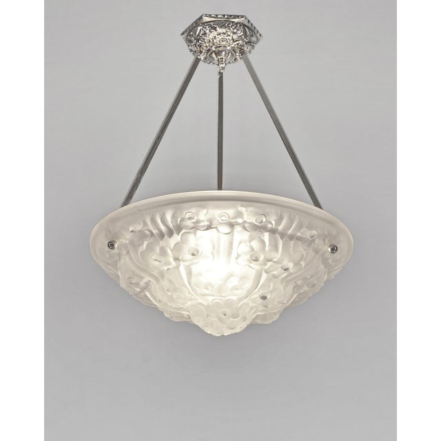Art Deco French Art Deco Pendant Light by Degue 1930 France - 2 Available For Sale - Image 3 of 12