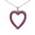 Contemporary 18K 1/3 Cttw Diamond and Red Ruby Open Heart with Black Rhodium 18" Pendant Necklace (G-H Color, VS2-SI1 Clarity) For Sale - Image 3 of 5
