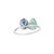 Contemporary 2.66ct Emerald & Blue Sapphire Toi Et Moi Ring in 14k Gold Size 8 For Sale - Image 9 of 16
