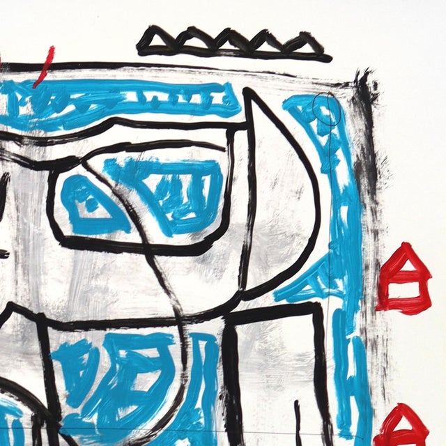 2020s Robot Rodeo Ghost - Original Whimsical Figurative Acrylic Pop Art Painting on Poster Board by Gary John For Sale - Image 5 of 6