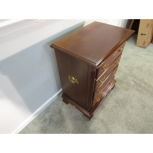 Item 87869: Colonial Furniture solid cherry nightstand. Age:1990's. Details: Dovetailed drawers. Condition: Very clean...